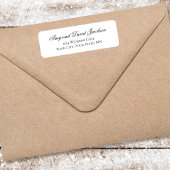 Black White Script Wedding Return Address Etiket