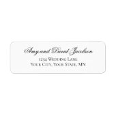Black White Script Wedding Return Address Etiket (Voorkant)
