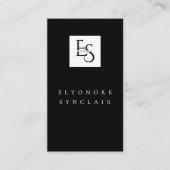 Black White Script Wimpers Studio Logo QR Code Visitekaartje (Voorkant)