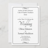 Black & White Script with Infinity Scroll Wedding Kaart (Voorkant)