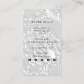 Black & White Seashells Foto Social Media Visitekaartje (Achterkant)