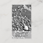 Black & White Seashells Foto Social Media Visitekaartje (Voorkant)