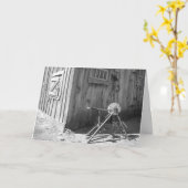 "Black & White Sharping Wheel #2"-verjaardagskaart Kaart (Gele Bloem)