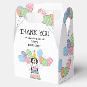 Black & White Sheepadoodle Verjaardag Dank u Bedankdoosjes (Geopend)