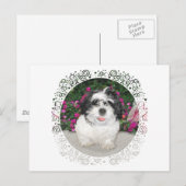 Black & White Shih Tzu Puppy Rescue Dog Briefkaart (Voorkant / Achterkant)