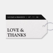 Black & White Side Stripe Bruiloft Dank u Cadeaulabel (Voorkant (Horizontaal))