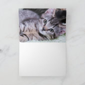 Black White Signature and Silver Monogram Photo Bedankkaart (Binnen)