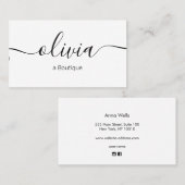 Black White Signature Script Typography Visitekaartje (Voorkant / Achterkant)