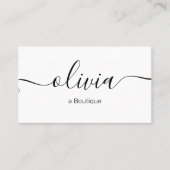 Black White Signature Script Typography Visitekaartje (Voorkant)