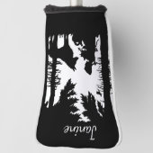 Black White Silhouette Riding Hood Wolf onder Boom Golfheadcover (Draai 90)