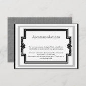 Black White Silver Art Deco Lijst Weddenschap Invo Informatiekaartje (Voorkant / Achterkant)