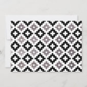 Black White Silver Boho Aztec Baby shower Kaart (Achterkant)
