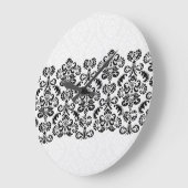 Black White Silver Damask Lace G203 Grote Klok (Hoek)