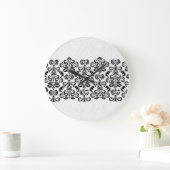 Black White Silver Damask Lace G203 Grote Klok (Huis)
