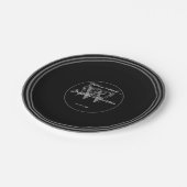 Black White Silver Elegant Wedding Chic Monogram Papieren Bordje (Gekanteld)