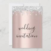 Black White Silver Grey Drift Roos Gold Wedding Kaart (Voorkant)