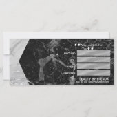 Black White & Silver Marble Glam Gift Certificate (Achterkant)