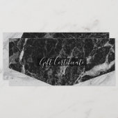Black White & Silver Marble Glam Gift Certificate (Voorkant / Achterkant)