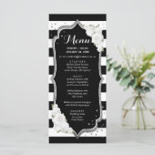 Black White Silver-menukaart Programmakaart (Staand voorkant)