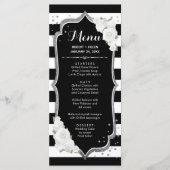 Black White Silver-menukaart Programmakaart (Voorkant)