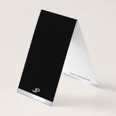 Black White Silver Modern Monogram Elegant Simple Visitekaartje (Achterkant)