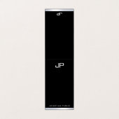 Black White Silver Modern Monogram Elegant Simple Visitekaartje (Buitenkant ongevouwen)