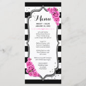 Black White Silver Pink-menukaart Programmakaart (Voorkant)