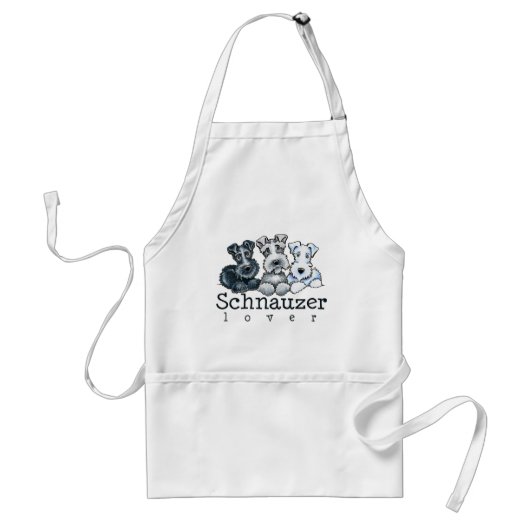 Black White Silver Schnauzer Lover Standaard Schort (Voorkant)