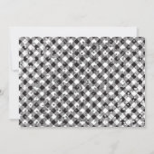 Black White Silver Snowflake-fotokerstkaart Feestdagenkaart (Achterkant)