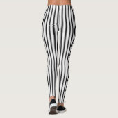 Black White Silver Stripe Pattern-Leggings Leggings (Achterkant)