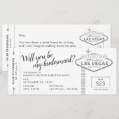 Black White Silver Vegas Bridesmaid proposal Kaart (Voorkant / Achterkant)