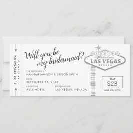 Black White Silver Vegas Bridesmaid proposal Kaart