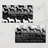 Black White Silver Veterinarian Dogs Visitekaartje (Voorkant / Achterkant)