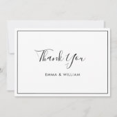 Black & White Simple Custom Thank You Flat Card Bedankkaart (Voorkant)