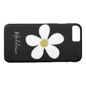 Black White Simple Daisy Gold Personal Case-Mate iPhone Case (Achterkant (Horizontaal))