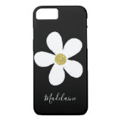 Black White Simple Daisy Gold Personal Case-Mate iPhone Case (Achterkant)