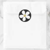 Black White Simple Daisy Gold Ronde Sticker (Tas)