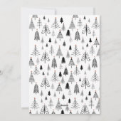 Black White Simple Merry-kerstboom Feestdagenkaart (Achterkant)