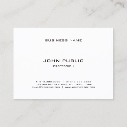 Black White Simple Modern Monogramed Sjabloon Visitekaartje (Achterkant)