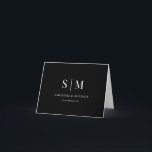 Black & White Simple Monogram Wedding Thank You  Bedankkaart<br><div class="desc">Say thank you with timeless elegance using this black and white monogram wedding thank you card. The minimalist design and classic colour palette create a modern yet sophisticated look, perfect for brides and grooms who love simple, elegant wedding stationery. Personalize it with your initials, names, or wedding date to make...</div>