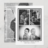 Black White Simple Photo Persoonlijk kerstfeest Feestdagenkaart (Voorkant / Achterkant)