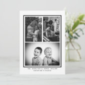 Black White Simple Photo Persoonlijk kerstfeest Feestdagenkaart (Staand voorkant)