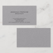 Black White Simple Plain Architect Premium Grey Visitekaartje (Voorkant / Achterkant)
