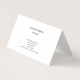 Black White Simple Plain Architect Premium Pearl Visitekaartje
