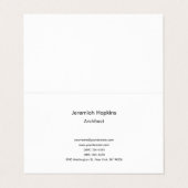 Black White Simple Plain Architect Premium Pearl Visitekaartje (Buitenkant ongevouwen)