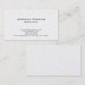 Black White Simple Plain Architect Premium Pearl Visitekaartje (Voorkant / Achterkant)