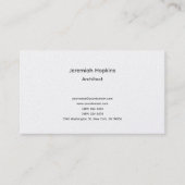 Black White Simple Plain Architect Premium Pearl Visitekaartje (Voorkant)
