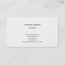 Black White Simple Plain Architect Premium Pearl Visitekaartje