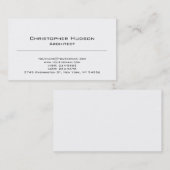 Black White Simple Plain Architect Visitekaartje (Voorkant / Achterkant)