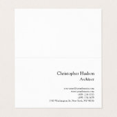 Black White Simple Plain Architect Visitekaartje (Buitenkant ongevouwen)